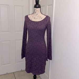 NWT purple bell sleeve dress small